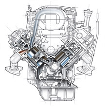 Car Engine cross-section